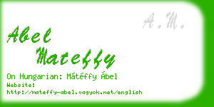 abel mateffy business card